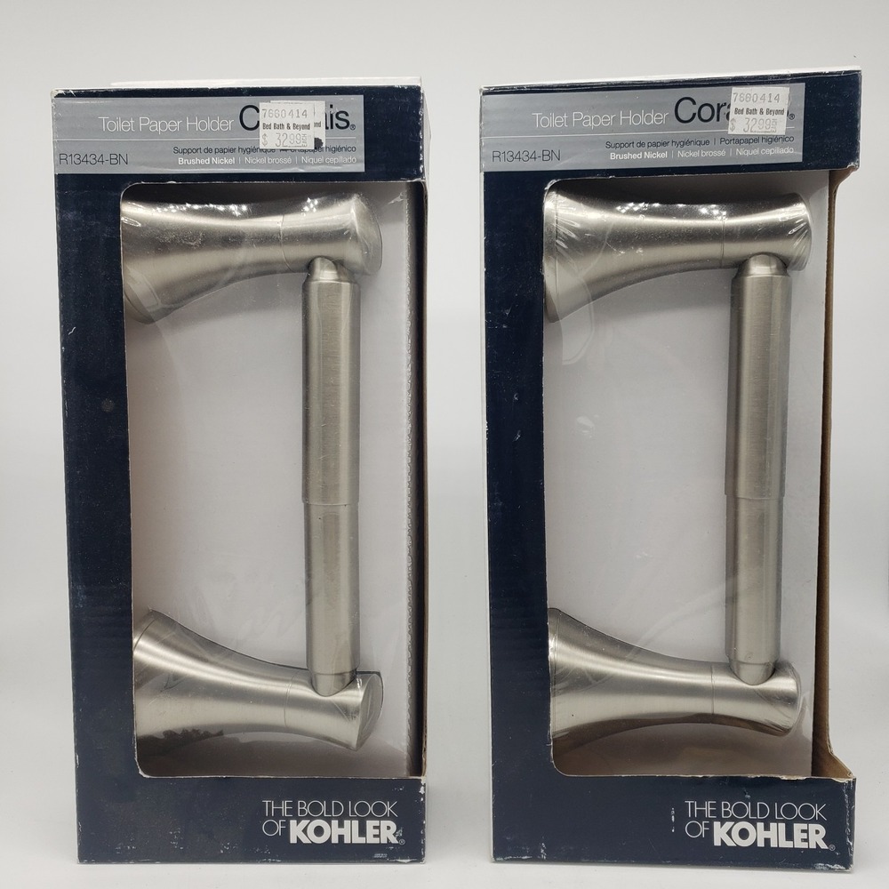 Lot Of 2 Kohler Toilet Paper Holder Brushed‎ Nickel R13434-BN Coralais Sealed